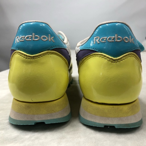 Vintage Reebok Classics yellow and purple size 8 1/2 - Picture 5 of 14